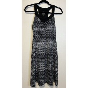Prana Shauna Dress Size Small Black Geometric Design Athleisure Outdoors Beach